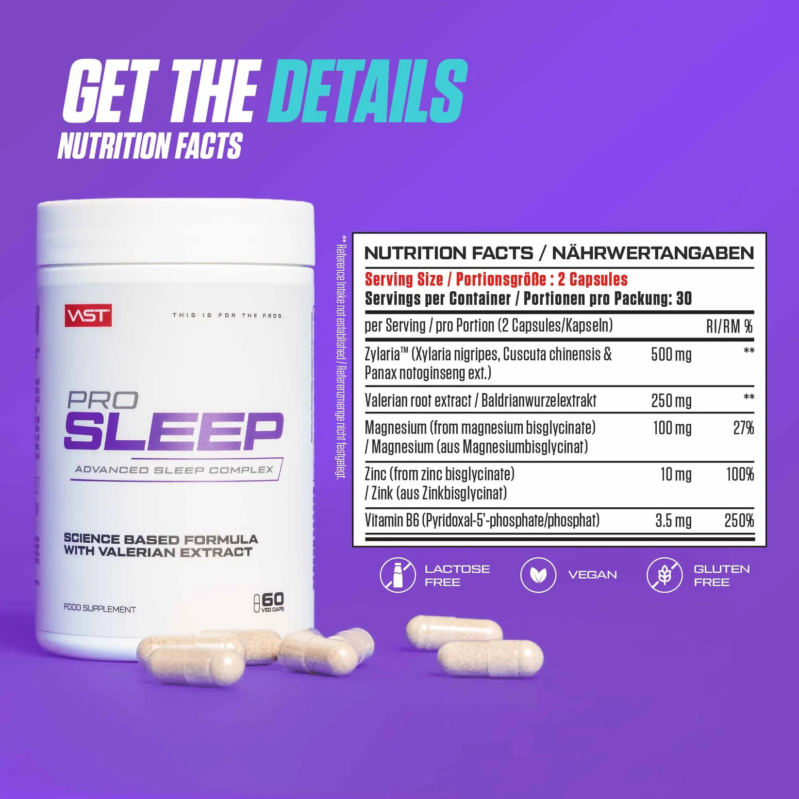 Vast Pro Sleep 60 Vegi Caps – Bild 3