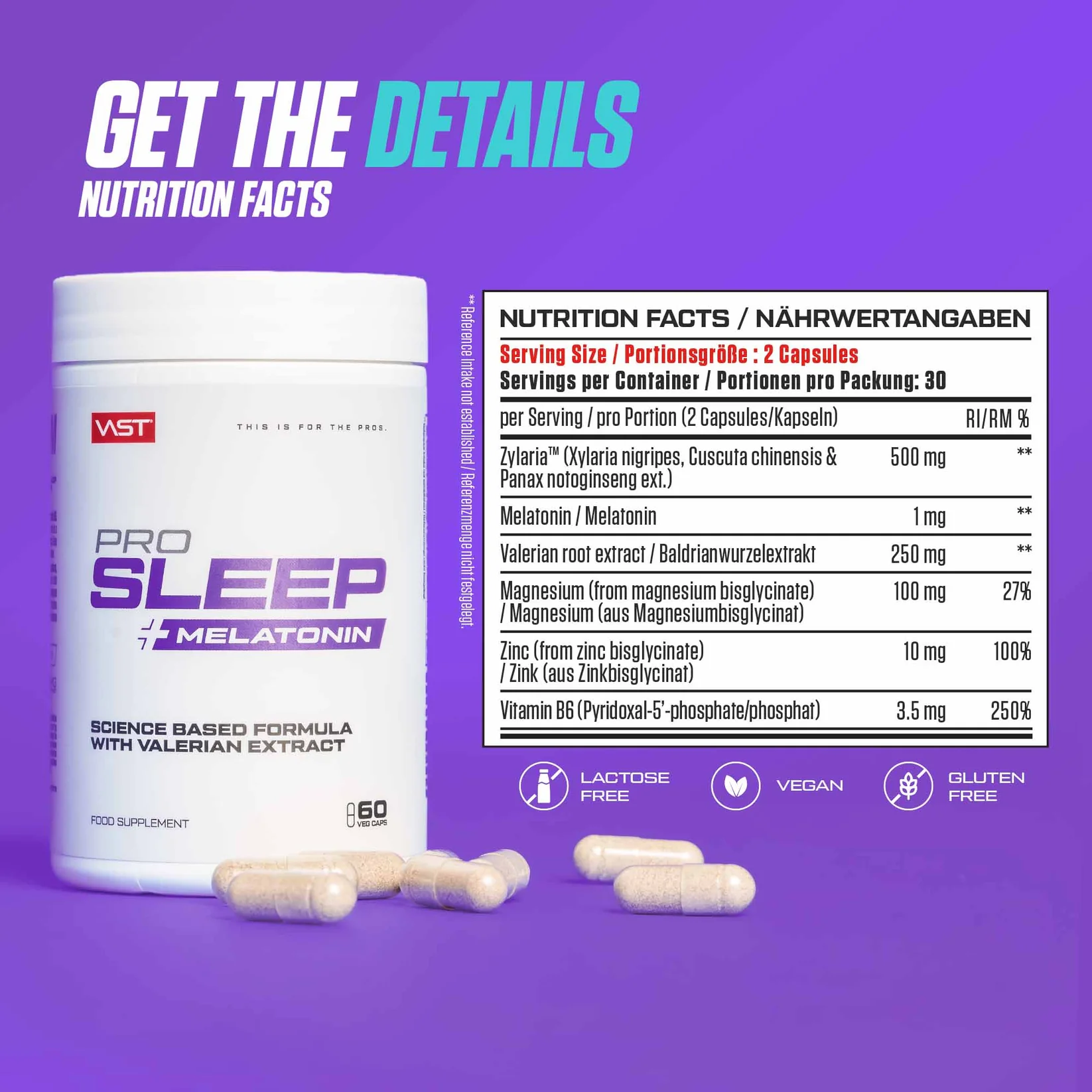 Vast Pro Sleep 60 Vegi Caps – Bild 4